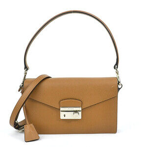 Prada crossbody shoulder bag brown leather